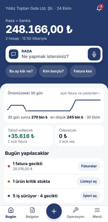 Telefon uygulamasında Bugün ekranı
